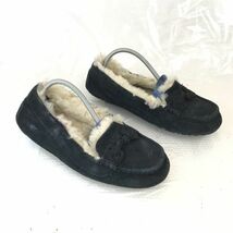 アグ/UGG★モカシン/ボア/暖かスリッポン【7/24.0/黒/BLACK】レディース/Shoes/moccasin◆Q-335_画像2