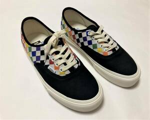 未使用 バンズ VANS AUTHENTIC VLT LX スニーカー 26 レインボー レザー メンズ クッション カラフル メッシュ 靴 シューズ 