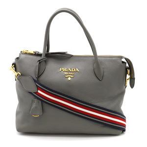 PRADA プラダ VIT.DAINO ハンドバッグ トートバッグ 2WAY ショルダーバッグ ストライプショルダー レザー