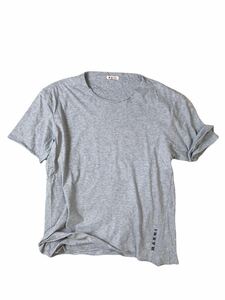 (D) MARNI マルニ ダブルフェイス コットン 半袖 Tシャツ 46 グレー