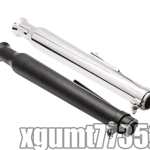 超得●新品未使用 トランペットマフラー【ブラック】 全長540mm 変換カラー付 SR400 250TR CT125 エストレヤ FTR223 TW225Eの画像6