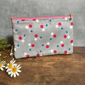  pretty cherry pattern Flat pouch hand made passbook case make-up pouch 
