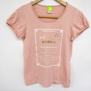 アディダス 半袖Ｔシャツ フロントプリント ネオレーベル コットン トップス レディース Mサイズ ピンク adidas