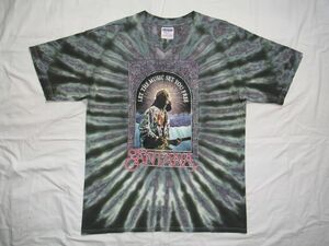 ☆ 90s ビンテージ SANTANA サンタナ 『LET THE MUSIC SET YOU FREE』 タイダイ Tシャツ sizeL ☆USA古着 ロック バンド ウッドストック