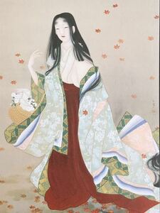 Art hand Auction [Uemura Shoen] Exposition d'art, 2 types de motifs, Impression Hanagatami, portrait d'une belle femme, cadre en bois 44 x 33, 8 cm, différents modèles et tailles disponibles, Ouvrages d'art, Peinture, graphique
