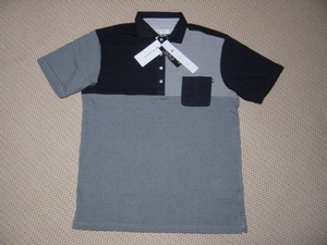  новый товар не использовался *TK Takeo Kikuchi необычность материалы Mix рубашка-поло с коротким рукавом (XL)