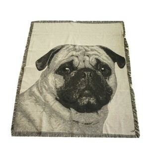 Multi Cover Real Dog Printed Monochrome Fringe (Pug)