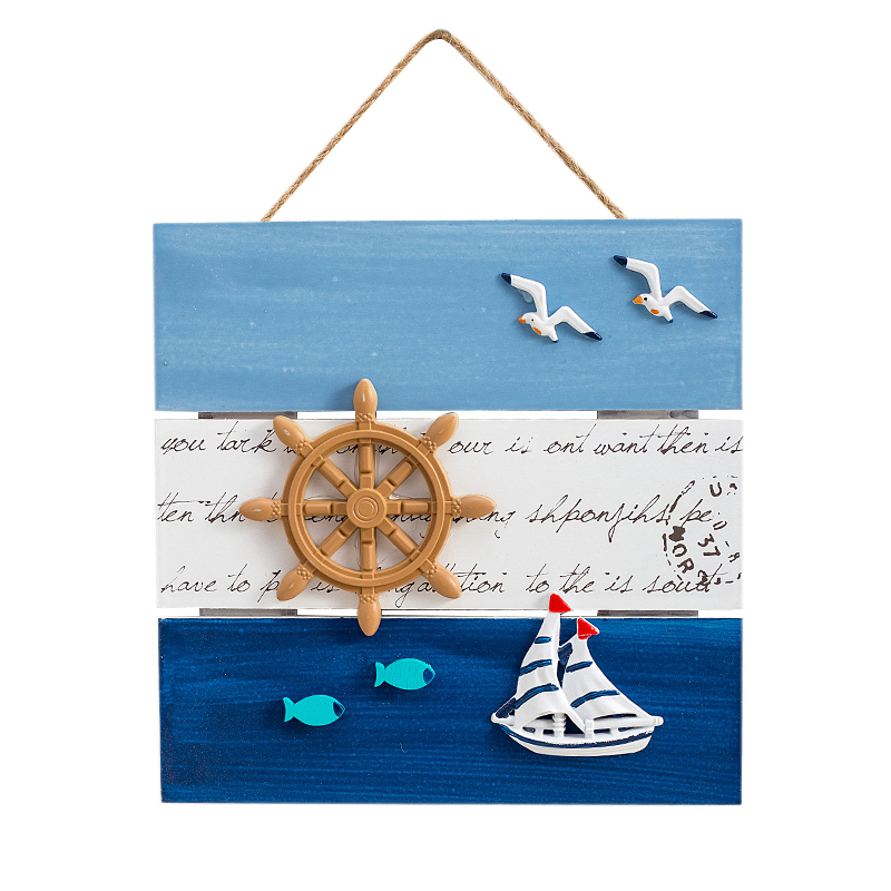 Bargain Wall Hanging Object Interior Board Marine Style Three Colors Wooden (Boat), Handmade items, interior, miscellaneous goods, ornament, object