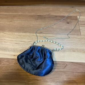 【●新品●送料無料●即決●】 がま口 パーティーバッグ ネイビー 結婚式 ハロウィン 仮装