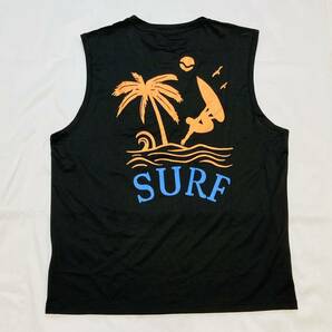 バックロゴタンクトップ SURF ブラック 新品 ノースリーブ メンズMサイズ 送料無料メンズサーフ