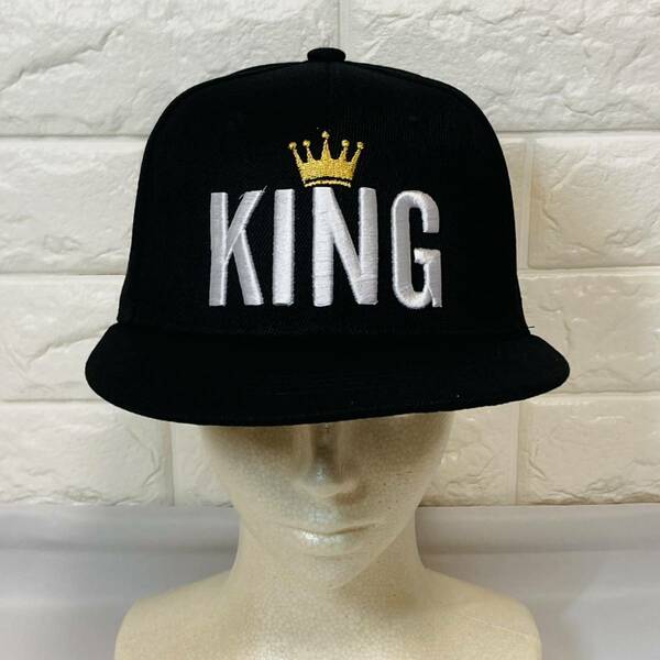 KINGロゴ ヒップホップキャップ 新品 ベースボールキャップ 野球帽子 ブラック 1点限定　セール