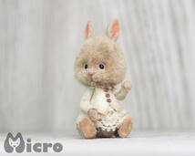 ★Micro★「Rabbit」高さ4.9ｃｍ・うさぎ・ハンドメイド・アンティーク風・羊毛フェルト・ドールハウスなどに★_画像10