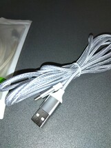 送料込み　ケーブル2本まとめ売り　(UGREEN Micro USB ケーブル Quick Charge　ナイロン編み 3m)　(新品タイプC2mケーブル)　_画像4