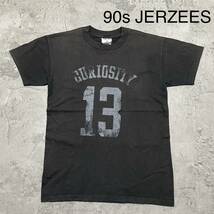 90s JERZEES ジャージーズ Tシャツ 半袖 ビッグロゴ USA企画 ブラック プリントロゴ ヴィンテージ vintage サイズS 玉FL2957 Tee _画像1