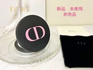 ★レア★ 新品 未使用★ 非売品 Christian Dior クリスチャン ディオール ミラー 鏡 コンパクトミラー ノベルティ ロゴ 黒 ピンク 希少