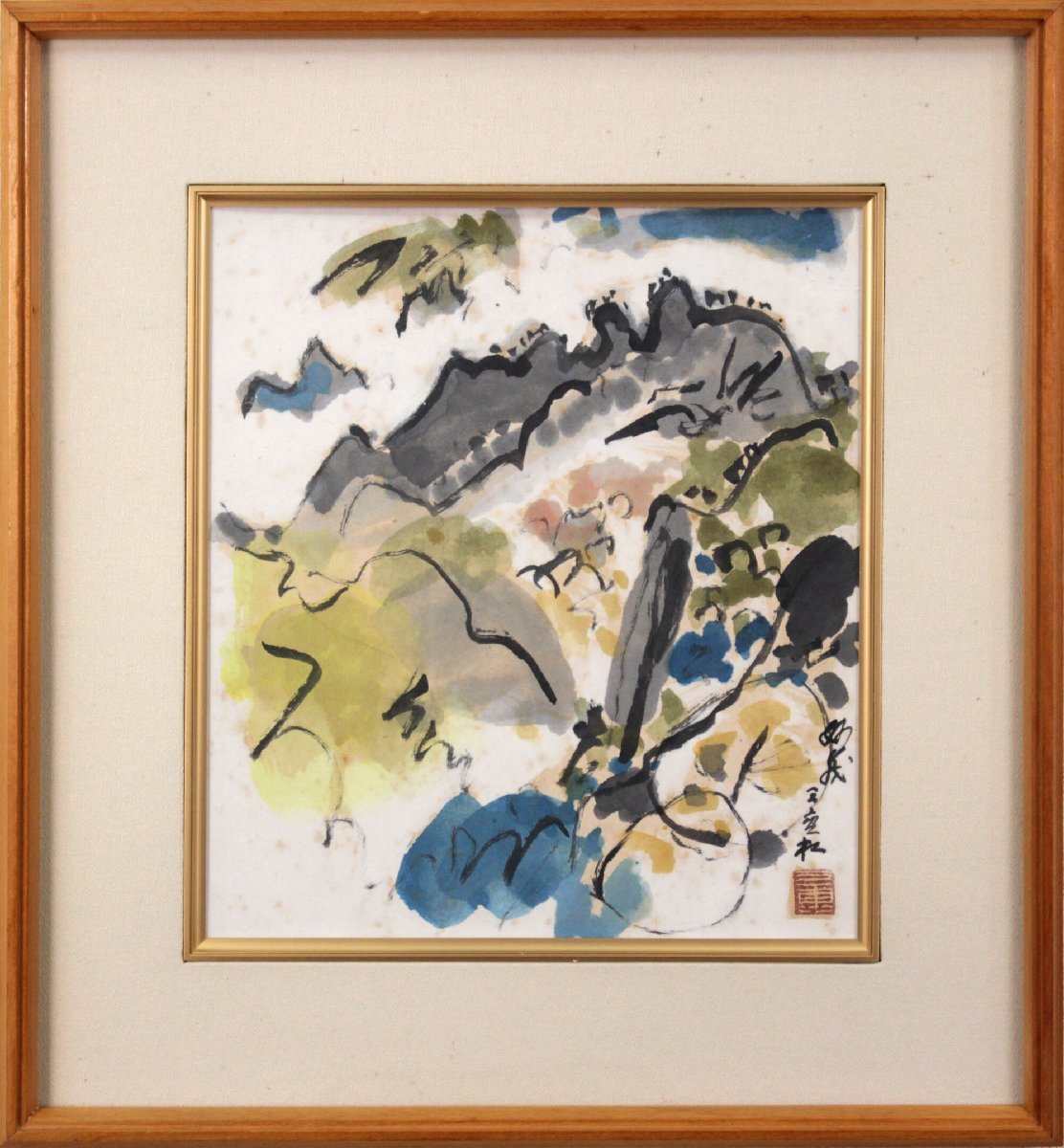 田辺三重松『妙義』水彩画【真作保証】- 北海道画廊, 絵画, 水彩, 自然, 風景画