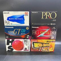 未開封 TDK VHS スタンダード 180分録画 T-180HSUX3/maxell HGX ハイグレード 160分 3パック/他 パナソニック ソニー 6種 ビデオテープ_画像1