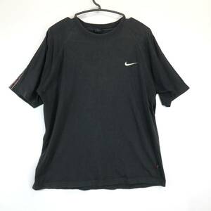 00s NIKE ナイキ 半袖Tシャツ ブラック Lサイズ 刺ロゴ 背面刺繍