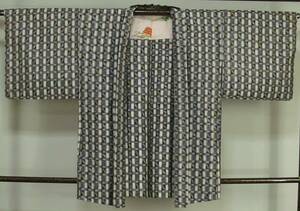 さ52　正絹　アンティーク　銘仙羽織　創作的な柄　身丈82ｃｍ