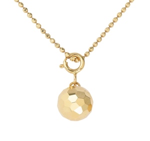 K18YG yellow gold 18 gold 18Khikiwa end parts charm chain accessories jewelry parts cut ball mirror ball circle 