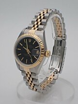 ROLEX ロレックス レディースウォッチ デイトジャスト 69173 U番 ブラックダイヤル OH/仕上げ済 中古A- 【送料無料】 B-2173_画像2