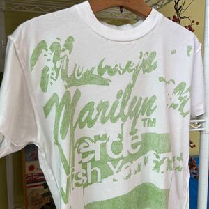 アニエス・ベー　プリント　デザインTシャツ　白　M