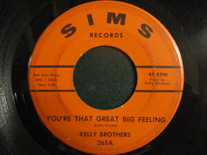 Kelly Brothers ： You're That Great Big Feeling 7'' / 45s (( 1966 Chicago Deep グループ )) c/w Falling In Love Again