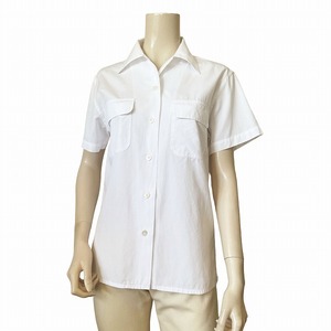 QM as good as new * Ralph Lauren *RALPH LAUREN* white series * plain / simple * with pocket * short sleeves shirt blouse *9 number / largish / summer / lady's 