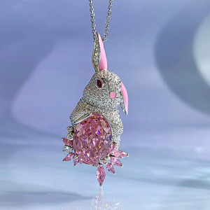 レディース ネックレス ペンダント 高級 超綺麗 アクセサリー 宝石 豪華絢爛 ピンク 人工ダイヤ 925シルバー 母の日ギフト cb88