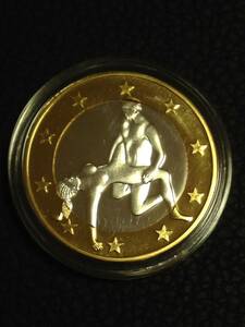 H05-17)海外丸形記念銀色、コイン、メダル*ドイツ体位コイン*参考品1枚　セクシー　ノーマジーン　性愛誘惑メダル