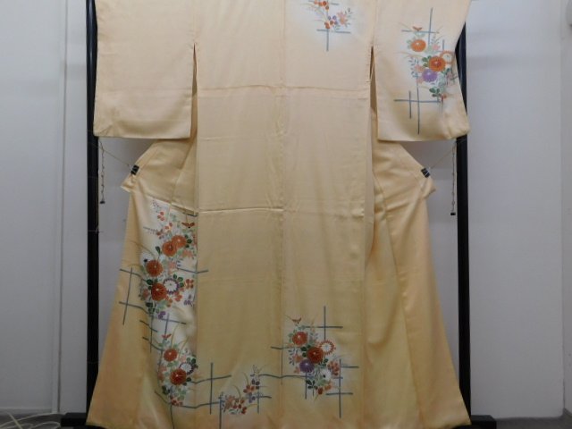 [Rakufu] P24373 يوزين المرسوم يدويًا بزيارة كيمونو k, كيمونو نسائي, كيمونو, فستان الزيارة, تناسب