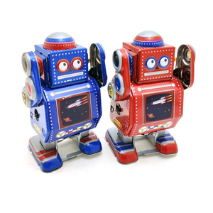 ## Mini clock device robot, toy,8cm,, Vintage. handmade handicraft, metal gift, to coil taking . toy 1 Sold