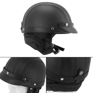 #0212# new commodity * Vintage motorcycle open face helmet retro half motorcycle helmet mat black black 