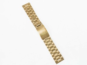 汎用 ステンレス製 腕時計 ベルト ブレスレット バンド Dバックル 交換用 22MM#ゴールド