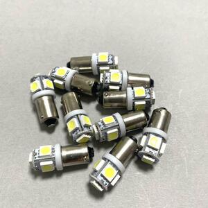 24V BA9S ホワイト 白 LED 5連 5050 10個 デコトラトラック ポジション メーター ドアカーテシ トランク灯 ルームランプマップランプ室内灯