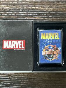 zippo MARVEL HEROES マーベルヒーローズ 2006年製 BLUE TITAN ブルーチタン TM& 両面デザイン デットストック 専用アルミケース