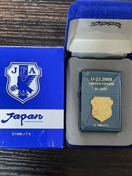 zippo JFA Japan U-23.2000 限定品 ブルーチタン 2000年製 OFFICIAL GOODS mational team シリアルナンバー NO.0995