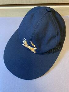 国内正規 定価 ¥74,800 21SS DIOR × PETER DOIGディオール ピータードイグ KIM JONES ロゴ 刺繍 キャップ 帽子 黒 M 143C914A4511