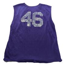 バスケットゲームシャツ　タンクトップ　ノースリーブ　リバーシブル　紫白L　a30_画像2