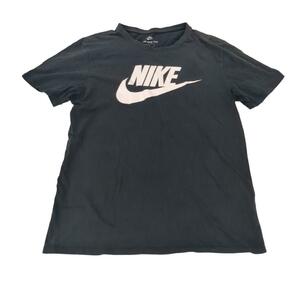 NIKEロゴプリント半袖Tシャツ春夏黒白メンズL a28