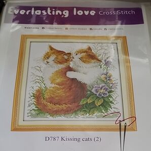クロスステッチキット kissing cat's