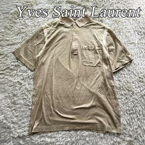 オールドイブサンローラン 半袖 ポロシャツ ヴィンテージ Yves Saint-Laurent ロゴ ゴールド