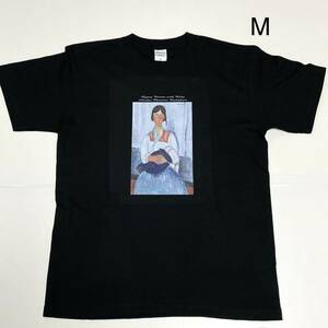 モディリアーニ　赤ん坊を抱くジプシー女　綿TシャツMサイズ黒　　SMLも有り