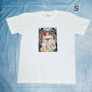 ミュシャ　夢想　綿5.6オンスTシャツSサイズ　白　SMLサイズ有り