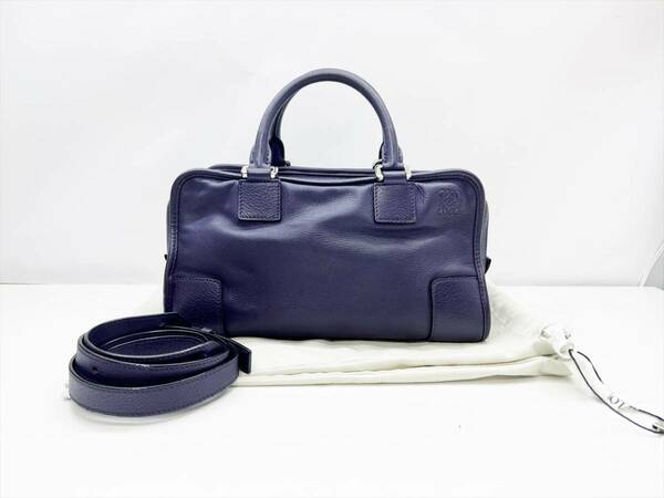 LOEWE　ロエベ　アマソナ　28　2WAY　ハンドバッグ　パープル　アナグラム