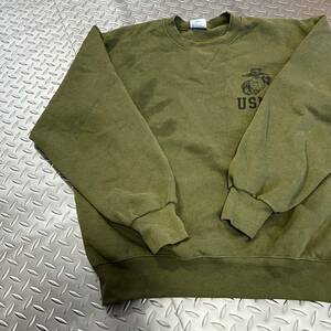 米軍放出品 Tシャツ　MEDIUM スウェットトレーナー USMC ランニング　トレーニング　 OD (INV W76)