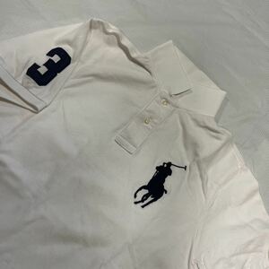 新品正規品　ラルフローレン ビッグポニー CUSTOM SLIM Lサイズ　ポロシャツ RALPH LAUREN ホワイト　送料無料