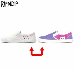 リップンディプ RIPNDIP 光が当たると光る スリッポン スニーカー【M's(28㎝)/ホワイト/新品タグ】c3AE