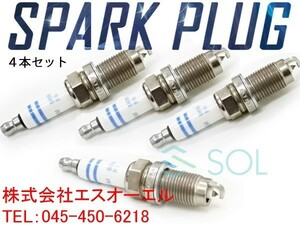 VW ゴルフ5(1K1 1K5) ゴルフ6(5K1 AJ5 517) ゴルフプラス(5M1 521) イリジウム スパークプラグ 4本セット BOSCH FR6HI332 03C905601B