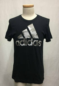 #70_0004 бесплатная доставка [ б/у товар ] [ Adidas ] футболка короткий рукав мужской M размер черный производитель Logo 